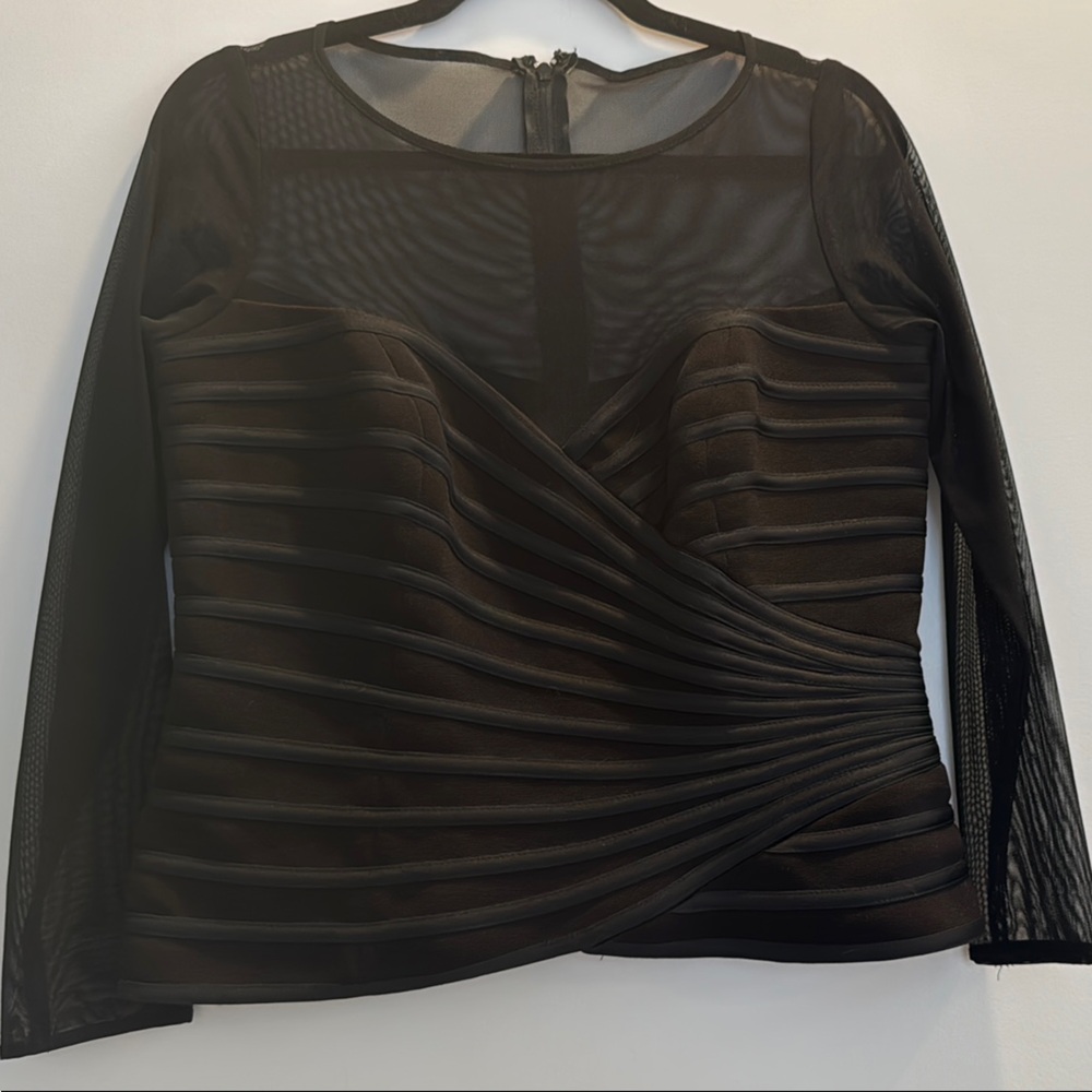 JS Collections Black Sheer Blouse